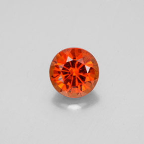 Granada hessonita laranja natural 1,15ct, corte redondo, VS