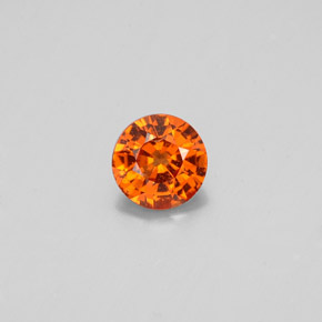 Granada hessonita laranja natural 0,62ct, corte redondo, VS-SI