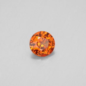 Granada hessonita laranja natural 0,62ct, corte redondo, VS-SI