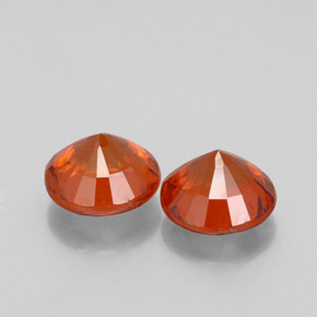 Pedras preciosas de granada hessonita laranja natural de  ct, corte redondo, VS-SI