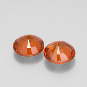 Pedras preciosas de granada hessonita laranja natural de  ct, corte redondo, VS-SI