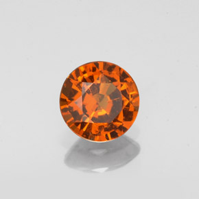 Granada hessonita laranja natural 0,79ct, corte redondo, VS