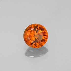 Granada hessonita laranja natural 0,79ct, corte redondo, VS-SI