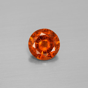 Granada Hessonita laranja canela Natural 1.25ct, Corte Redondo, SI