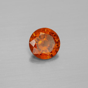 Granada Hessonita laranja canela Natural 1.25ct, Corte Redondo, SI
