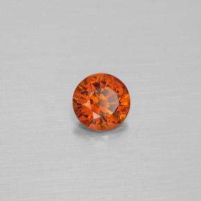 Granada hessonita laranja natural 0,71ct, corte redondo, VS-SI