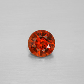 Granada hessonita laranja natural 1,22ct, corte redondo, VS-SI