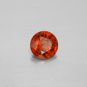 Granada hessonita laranja natural 1,22ct, corte redondo, VS-SI