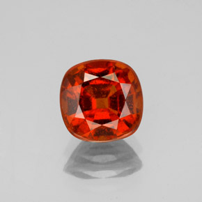 Granada hessonita vermelho natural 2,12ct, almofada cortada, VS-SI