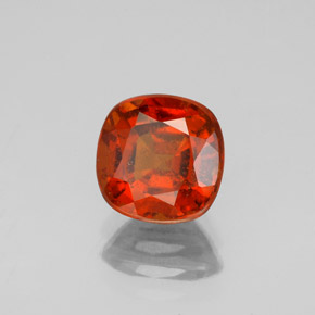 Granada hessonita vermelho natural 2,12ct, almofada cortada, VS-SI