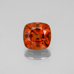 Granada hessonita laranja natural 1,78ct, almofada cortada, VS-SI
