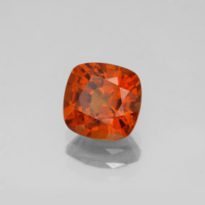 Granada hessonita laranja natural 1,78ct, almofada cortada, VS-SI