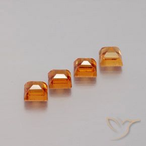 Pedras preciosas de granada hessonita Laranja Profundo natural de 1.50 ct, Quadrado, VS