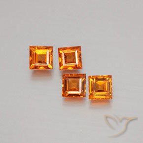 Pedras preciosas de granada hessonita Laranja médio-escuro natural de 1.38 ct, Quadrado, VS
