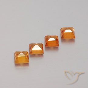 Pedras preciosas de granada hessonita Laranja médio-escuro natural de 1.38 ct, Quadrado, VS
