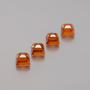 Pedras preciosas de granada hessonita laranja natural de 1,46 ct, quadrado, VS