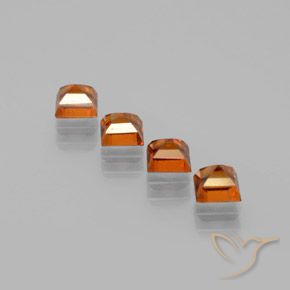 Pedras preciosas de granada hessonita Laranja Profundo natural de 1.45 ct, Quadrado, VS