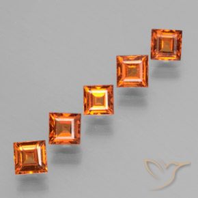 Pedras preciosas de granada hessonita Laranja Médio natural de 1.86 ct, Quadrado, VS