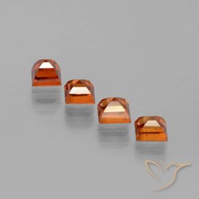 Pedras preciosas de Granada Hessonita Laranja médio-escuro natural de 1.39 ct, Quadrado, VS