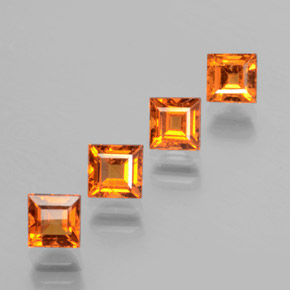 Pedras preciosas de granada hessonita laranja natural de 2,05 ct, quadrado, VS