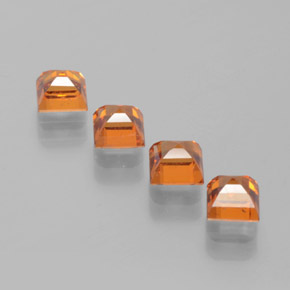 Pedras preciosas de granada hessonita laranja natural de 2,05 ct, quadrado, VS