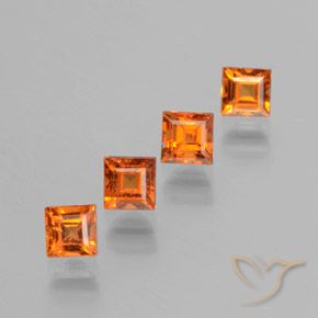 Pedras preciosas de granada hessonita Laranja amarelado natural de 1.47 ct, Quadrado, VS
