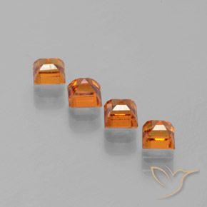Pedras preciosas de granada hessonita Laranja amarelado natural de 1.47 ct, Quadrado, VS