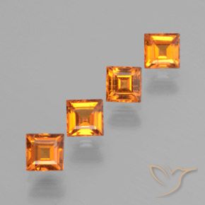 Pedras preciosas de granada hessonita Laranja Médio natural de 1.30 ct, Quadrado, VS