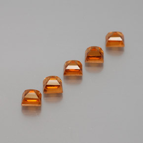 Pedras preciosas de granada hessonita laranja natural de 1,80 ct, quadrado, VS
