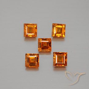 1.84ctw Natural Laranja médio-escuro granada hessonita, Quadrado, VS