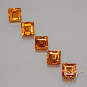 Pedras preciosas de granada hessonita Laranja médio-escuro natural de 1.84 ct, Quadrado, VS