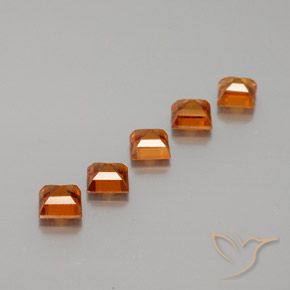 Pedras preciosas de granada hessonita Laranja médio-escuro natural de 1.59 ct, Quadrado, VS