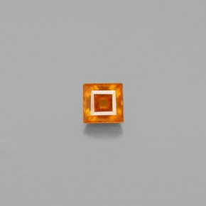 Granada hessonita laranja natural 0,31ct, quadrado, VS