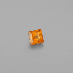 Granada hessonita laranja natural 0,31ct, quadrado, VS