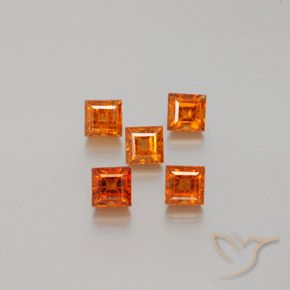 1.82ctw Natural Laranja Profundo granada hessonita, Quadrado, VS