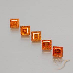 Pedras preciosas de granada hessonita Laranja Profundo natural de 1.82 ct, Quadrado, VS