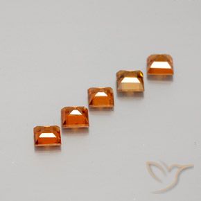Pedras preciosas de granada hessonita Laranja Profundo natural de 1.43 ct, Quadrado, VS