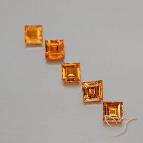 Pedras preciosas de granada hessonita Laranja amarelado natural de 1.34 ct, Quadrado, VS