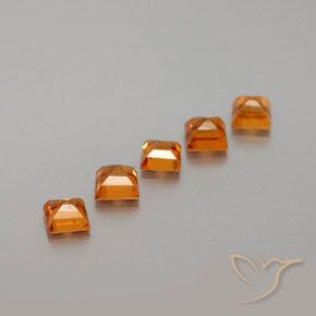 Pedras preciosas de granada hessonita Laranja amarelado natural de 1.34 ct, Quadrado, VS