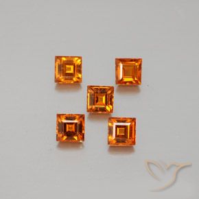 1.64ctw Natural Laranja Médio granada hessonita, Quadrado, VS
