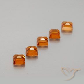 Pedras preciosas de granada hessonita Laranja Médio natural de 1.64 ct, Quadrado, VS