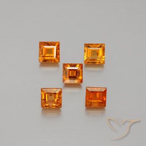 1.99ctw Natural Laranja amarelado granada hessonita, Quadrado, VS