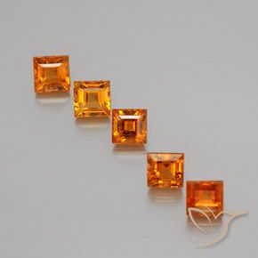 Pedras preciosas de granada hessonita Laranja amarelado natural de 1.99 ct, Quadrado, VS