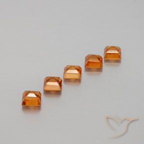 Pedras preciosas de granada hessonita Laranja amarelado natural de 1.33 ct, Quadrado, VS
