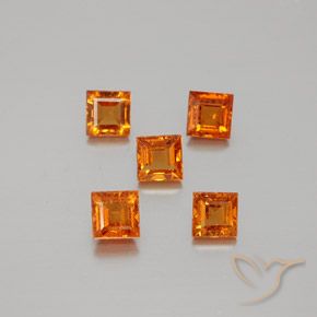 1.80ctw Natural Laranja Médio granada hessonita, Quadrado, VS
