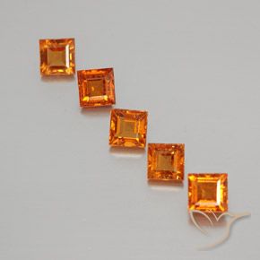 Pedras preciosas de granada hessonita Laranja Médio natural de 1.80 ct, Quadrado, VS
