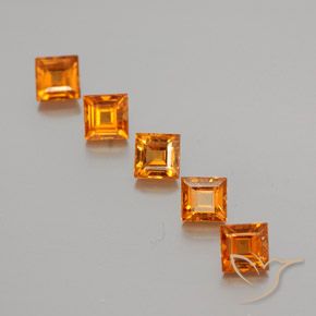 Pedras preciosas de granada hessonita Laranja Médio natural de 1.89 ct, Quadrado, VS