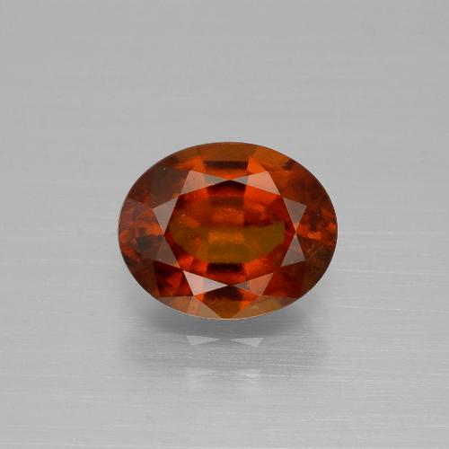 Granada hessonita vermelho natural 2,17ct, corte oval, VS