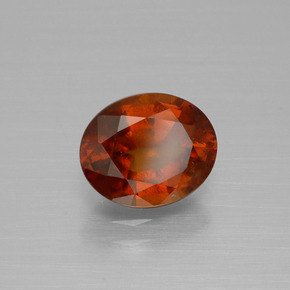 Granada hessonita vermelho natural 2,17ct, corte oval, VS