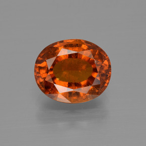 Granada hessonita laranja natural 2,68ct, corte oval, VS-SI